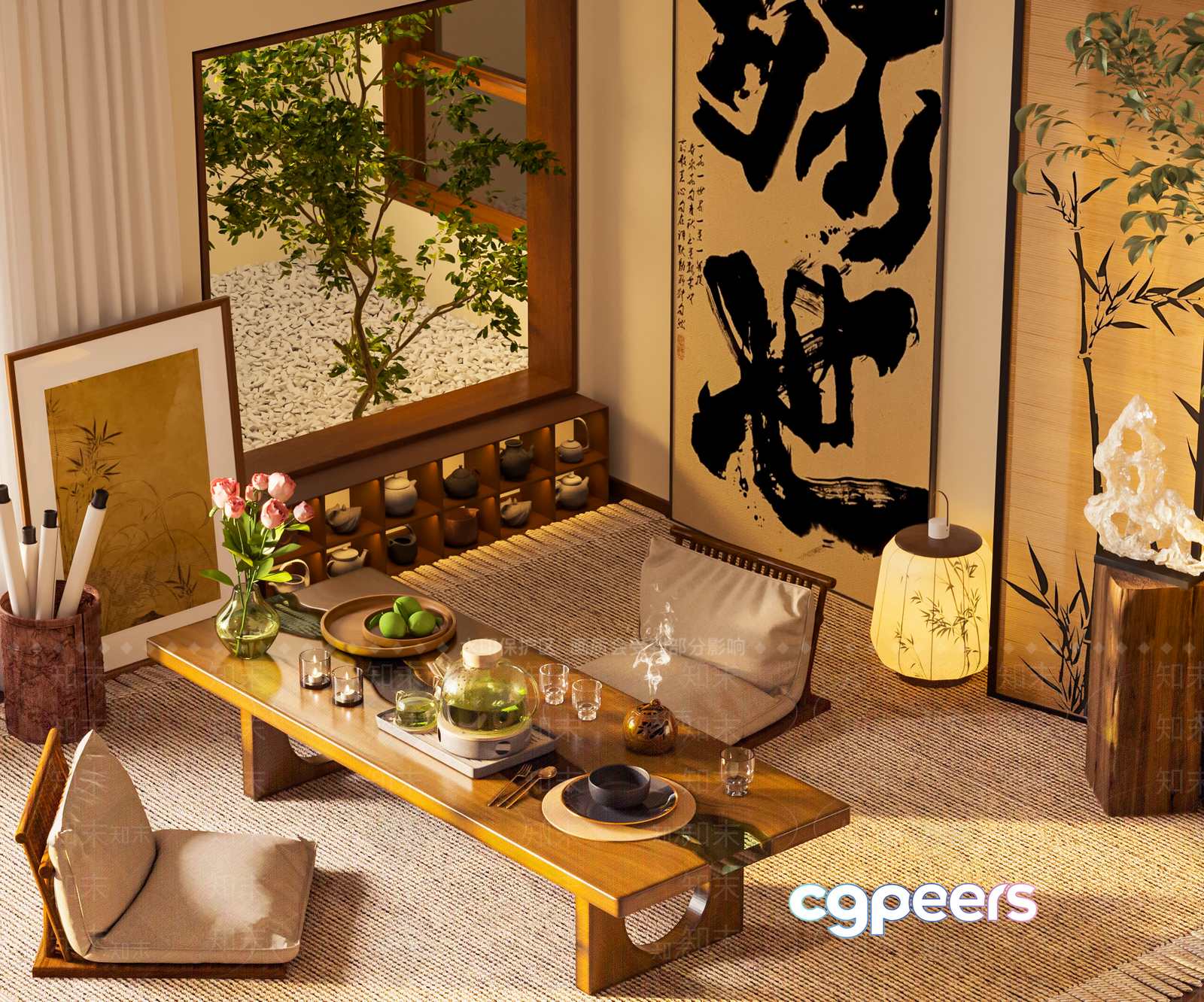 A Japanese-Style Room 3D Model - 2944 - VRAY Render