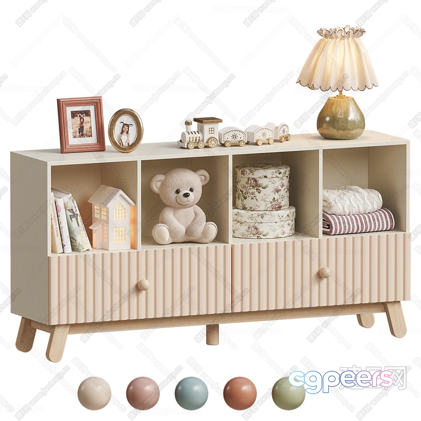 A Cream-Colored Cabinet 3D Model - 15561 - CORONA Render