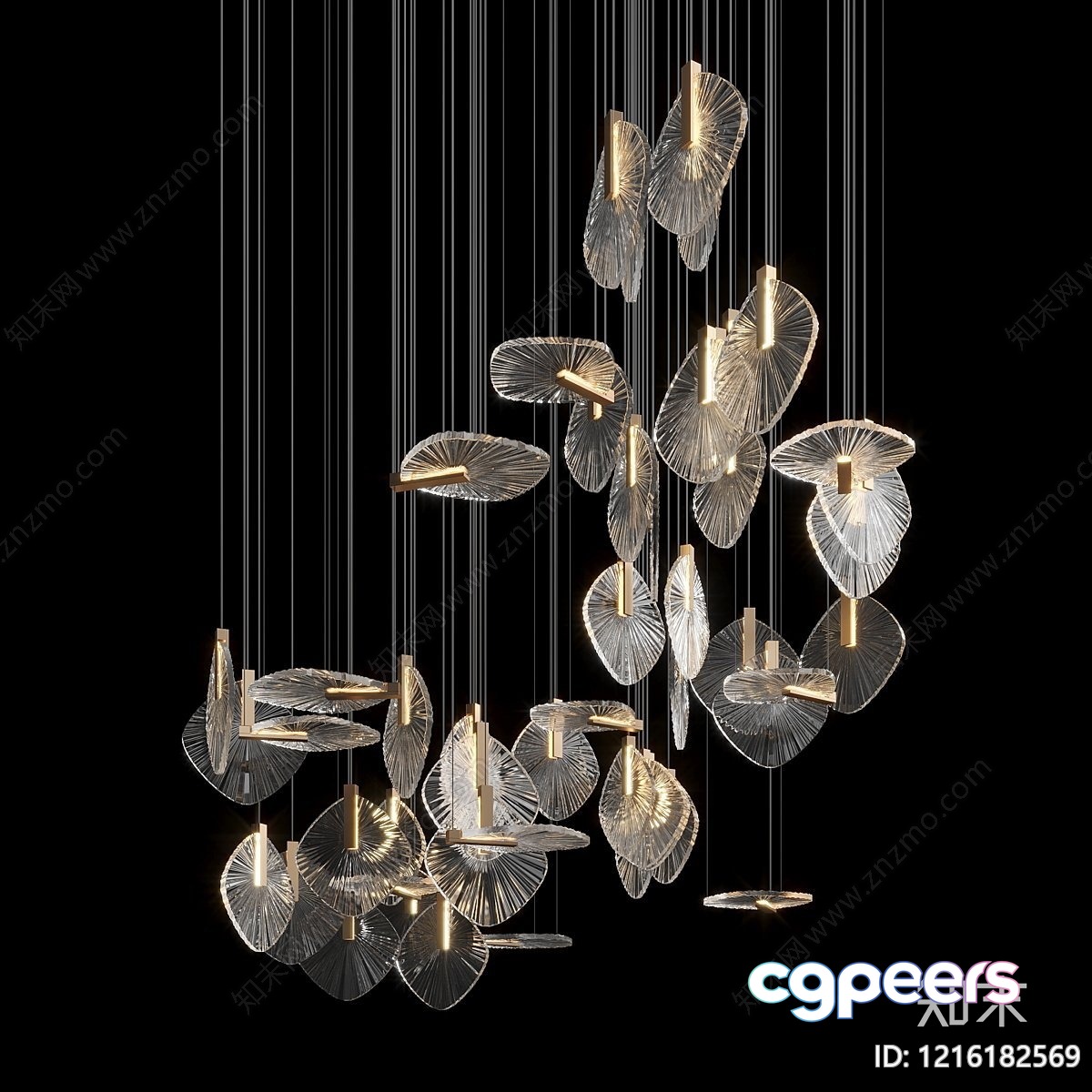 Gold Light Fixture 3D Model - 15024 - VRAY Render