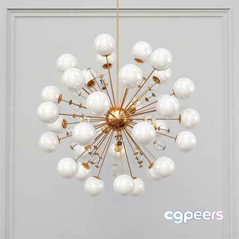 Gold Light Fixture 3D Model - 14596 - VRAY Render