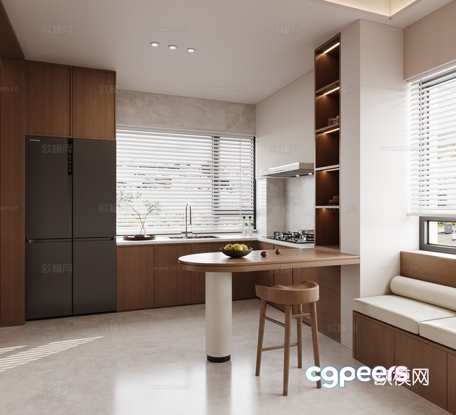 Modern Kitchen 3D Model - 5029 - CORONA Render Modern Kitchen 3D Model - 5029 - CORONA Render