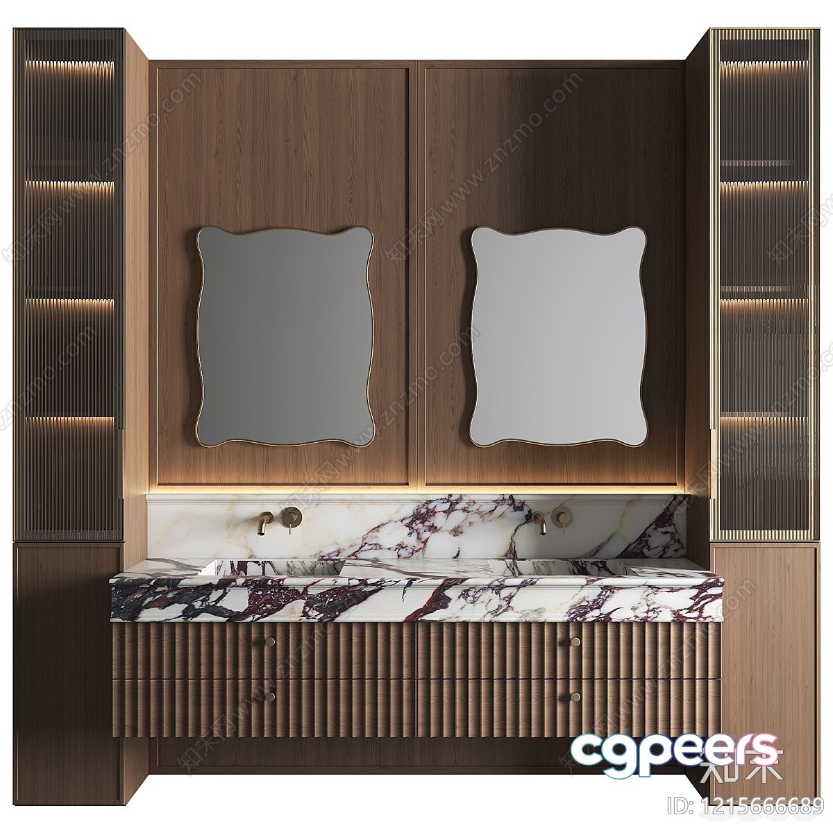 A Modern Bathroom Vanity With Marble Countertop 3D Model - 15019 - VRAY Render A Modern Bathroom Vanity With Marble Countertop 3D Model - 15019 - VRAY Render