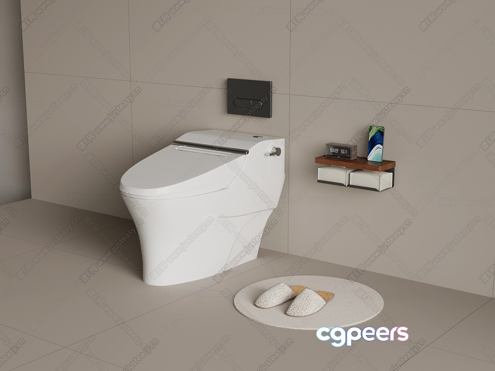 Modern Bathroom Decor 3D Model - 12260 - VRAY Render