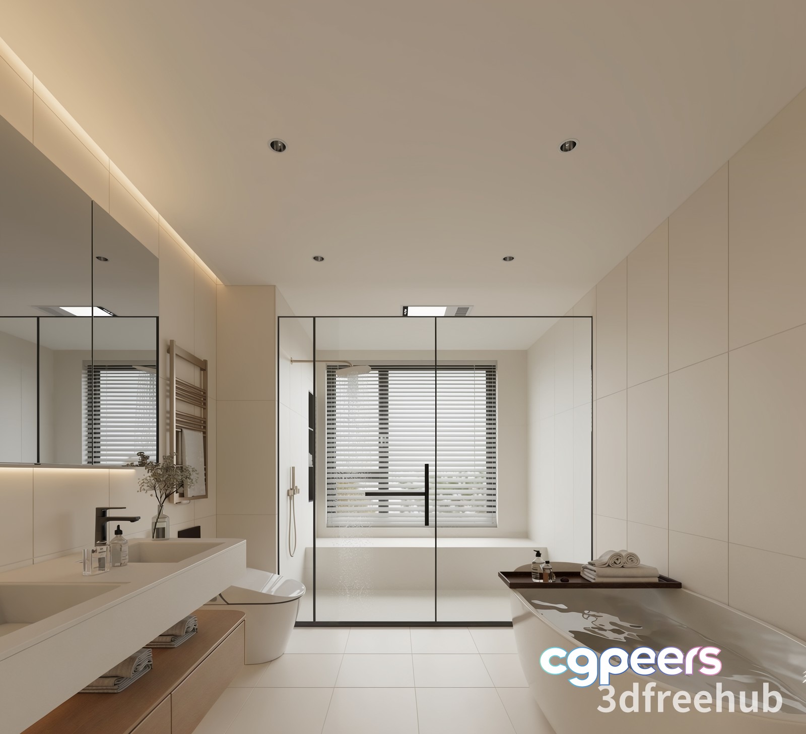 A Modern Bathroom 3D Model - 21786 - VRAY Render