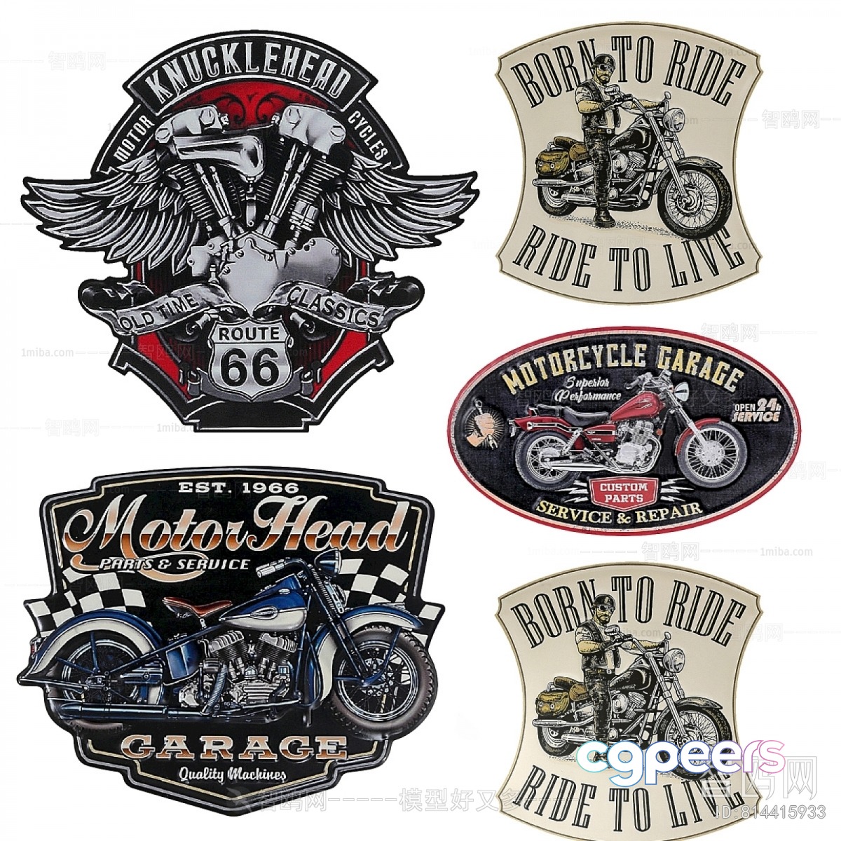 Vintage Motorcycle Decorations 3D Model - 5415 - VRAY Render