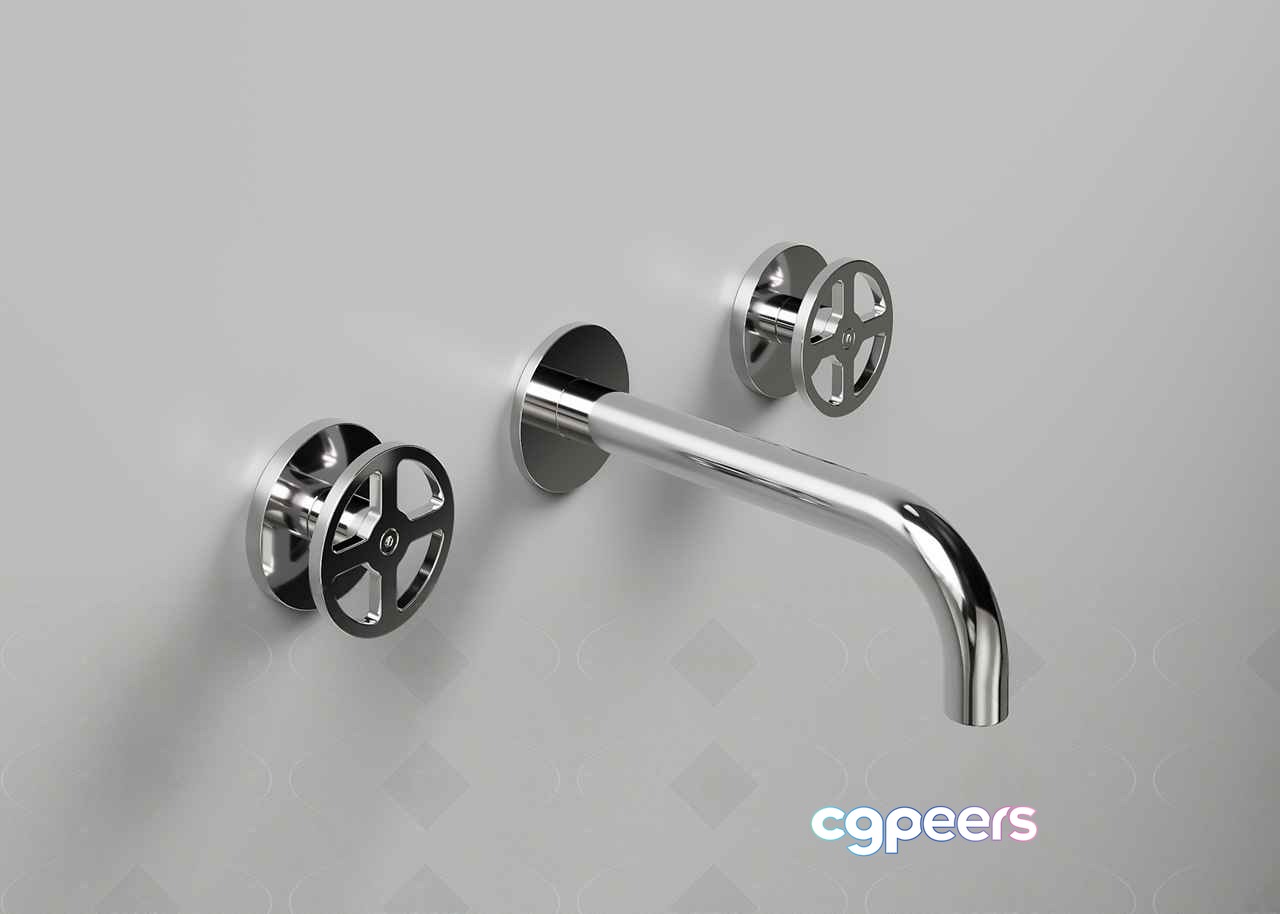 A Silver Faucet 3D Model - 10159 - VRAY Render A Silver Faucet 3D Model - 10159 - VRAY Render