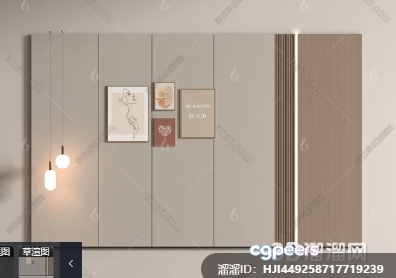Modern Wall Decor 3D Model - 15895 - VRAY Render
