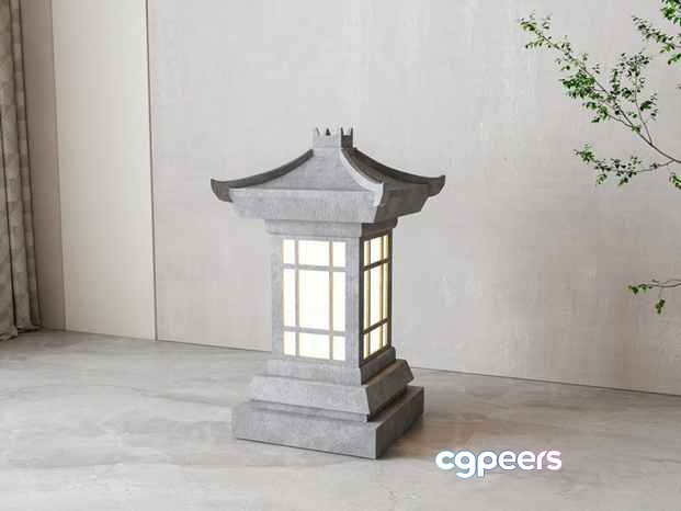 Asian-Style Outdoor Lamp 3D Model - 10142 - VRAY Render