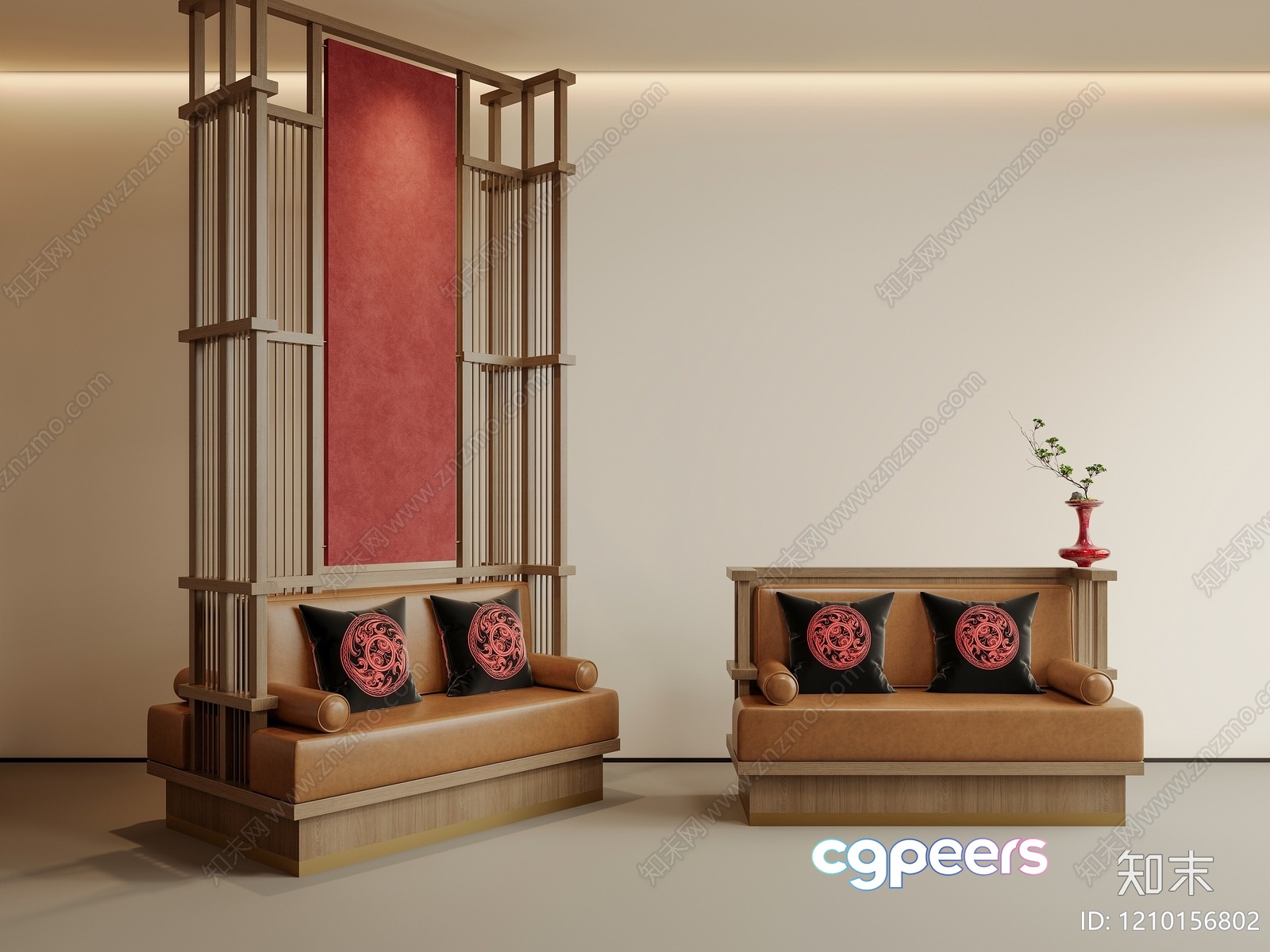 Modern Asian-Style Furniture 3D Model - 6174 - VRAY Render