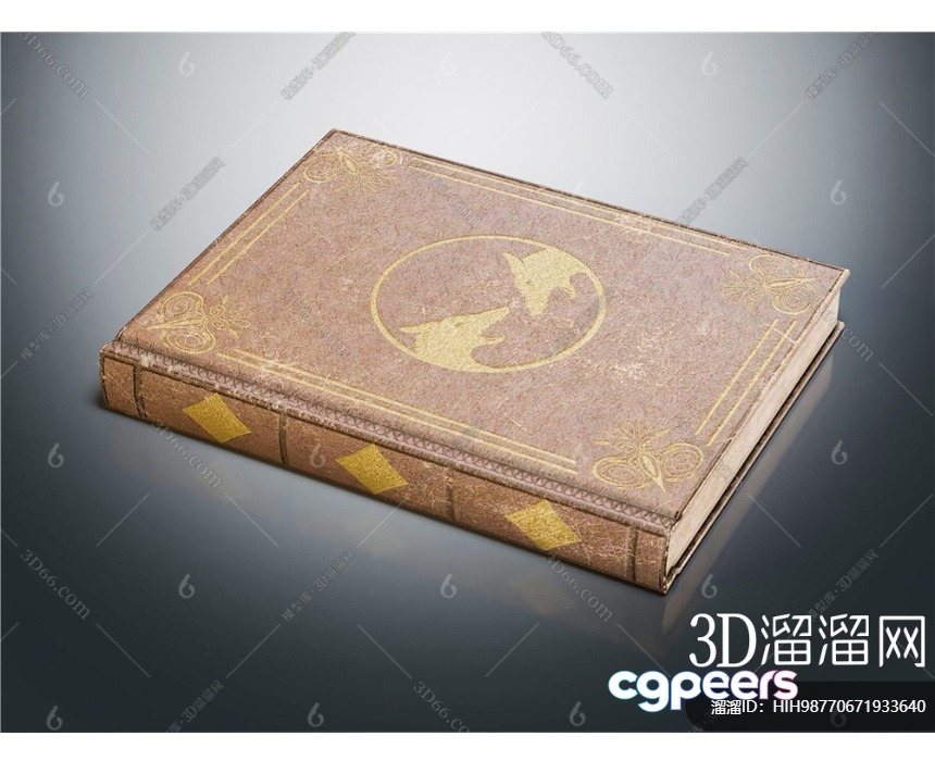A Brown Book With Gold Accents 3D Model - 551 - VRAY Render A Brown Book With Gold Accents 3D Model - 551 - VRAY Render