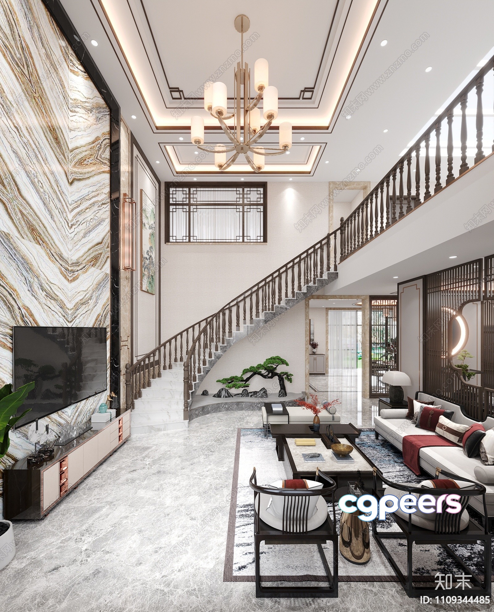 Modern Living Room 3D Model - 107 - VRAY Render Modern Living Room 3D Model - 107 - VRAY Render