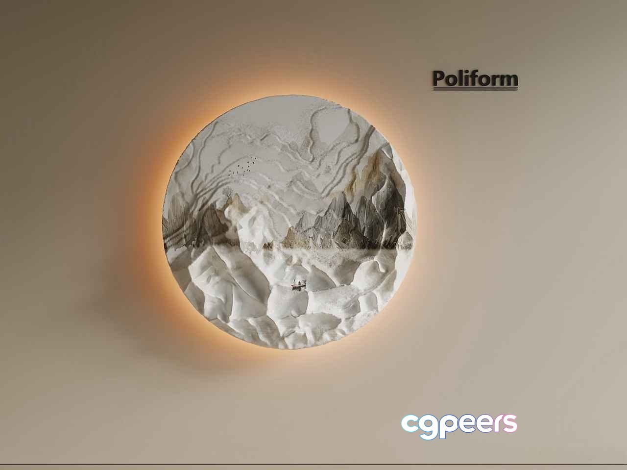 A Circular Wall Light Fixture 3D Model - 18795 - VRAY Render