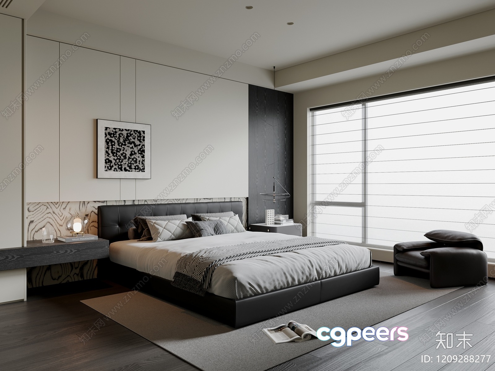 Cozy Modern Bedroom 3D Model - 8667 - VRAY Render