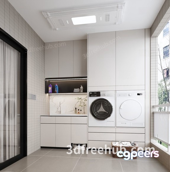 Modern Laundry Room 3D Model - 21798 - VRAY Render Modern Laundry Room 3D Model - 21798 - VRAY Render