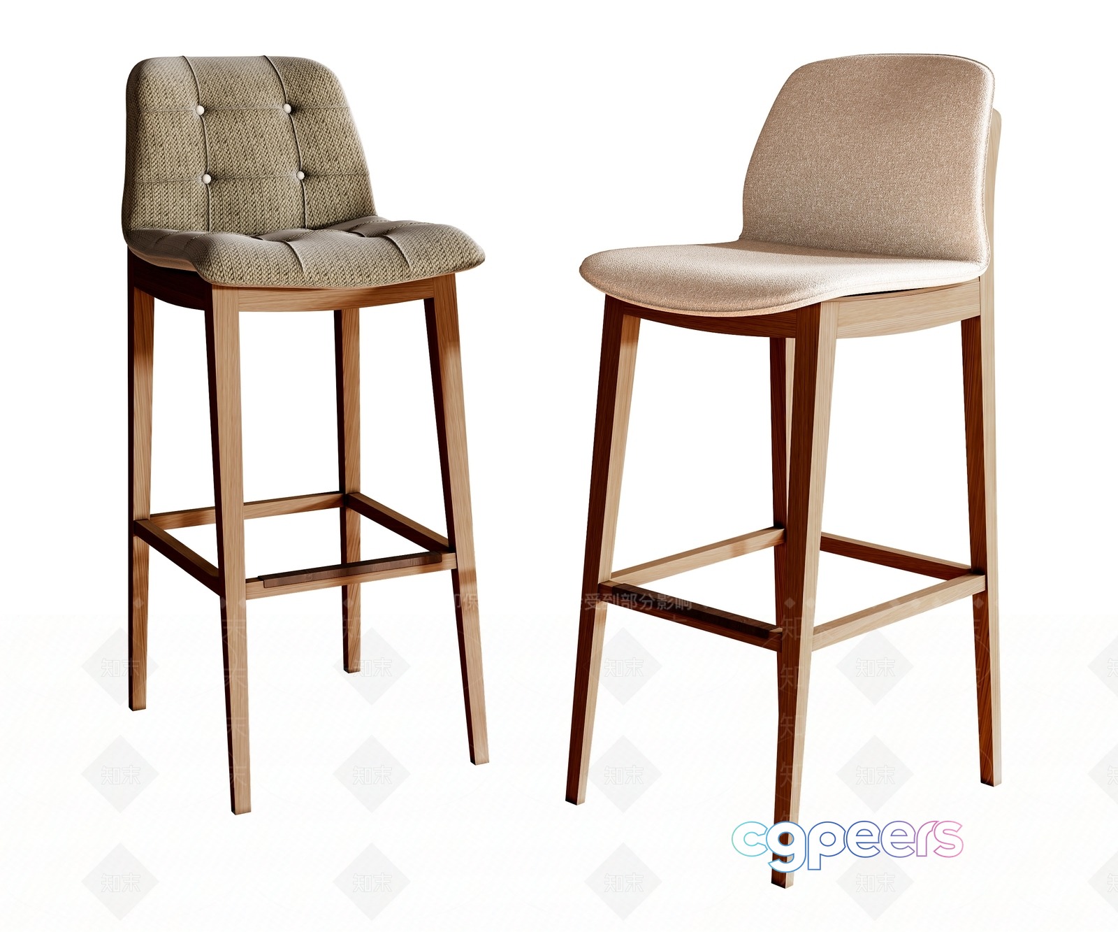 Modern Tall Chairs 3D Model - 1306 - VRAY Render