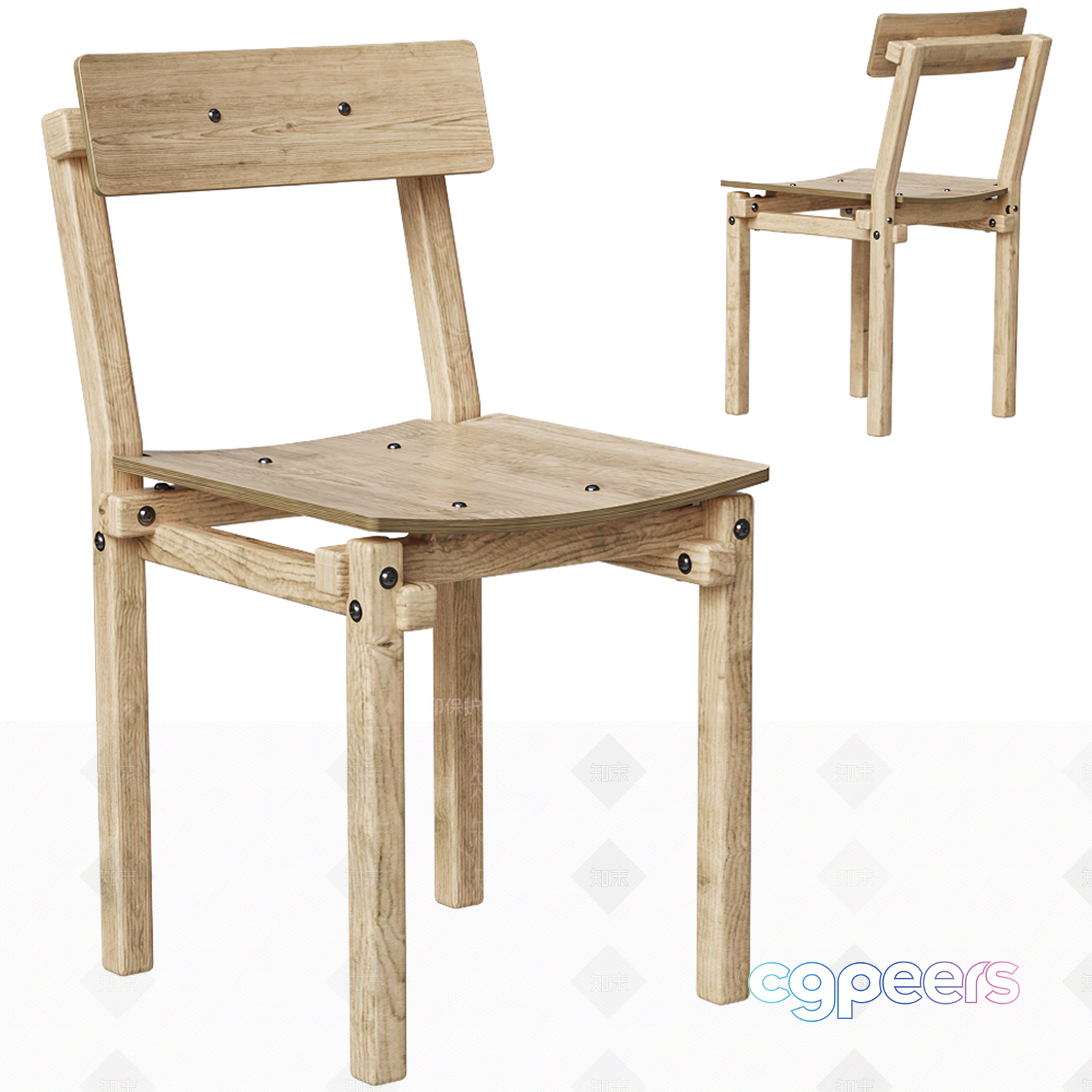 Wooden Dining Chair 3D Model - 112 - VRAY Render Wooden Dining Chair 3D Model - 112 - VRAY Render