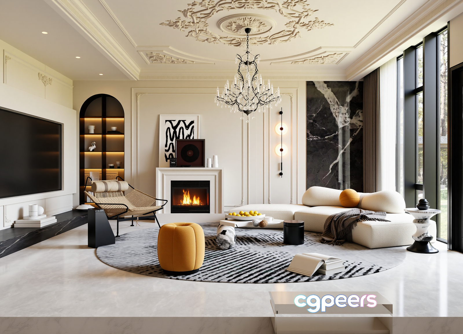 Modern Living Room 3D Model - 6931 - VRAY Render Modern Living Room 3D Model - 6931 - VRAY Render