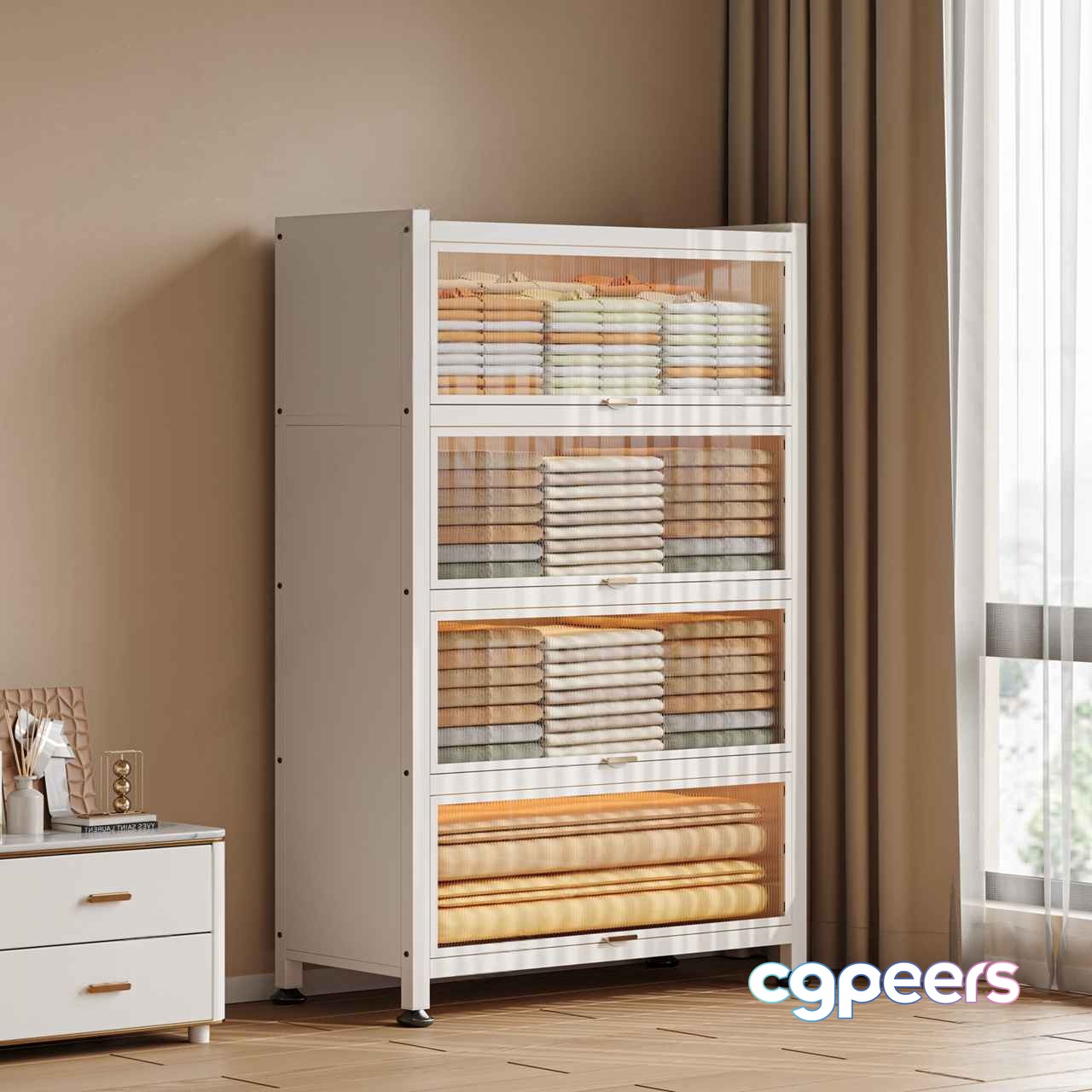 A White Storage Cabinet 3D Model - 5478 - VRAY Render