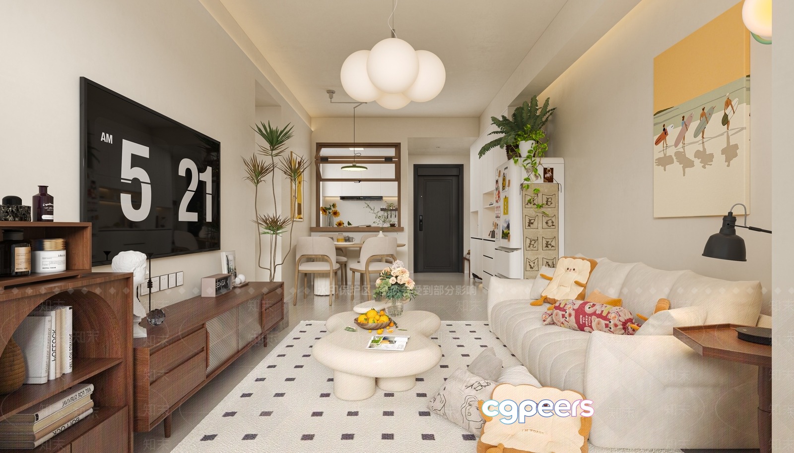 Modern Living Room 3D Model - 5653 - VRAY Render