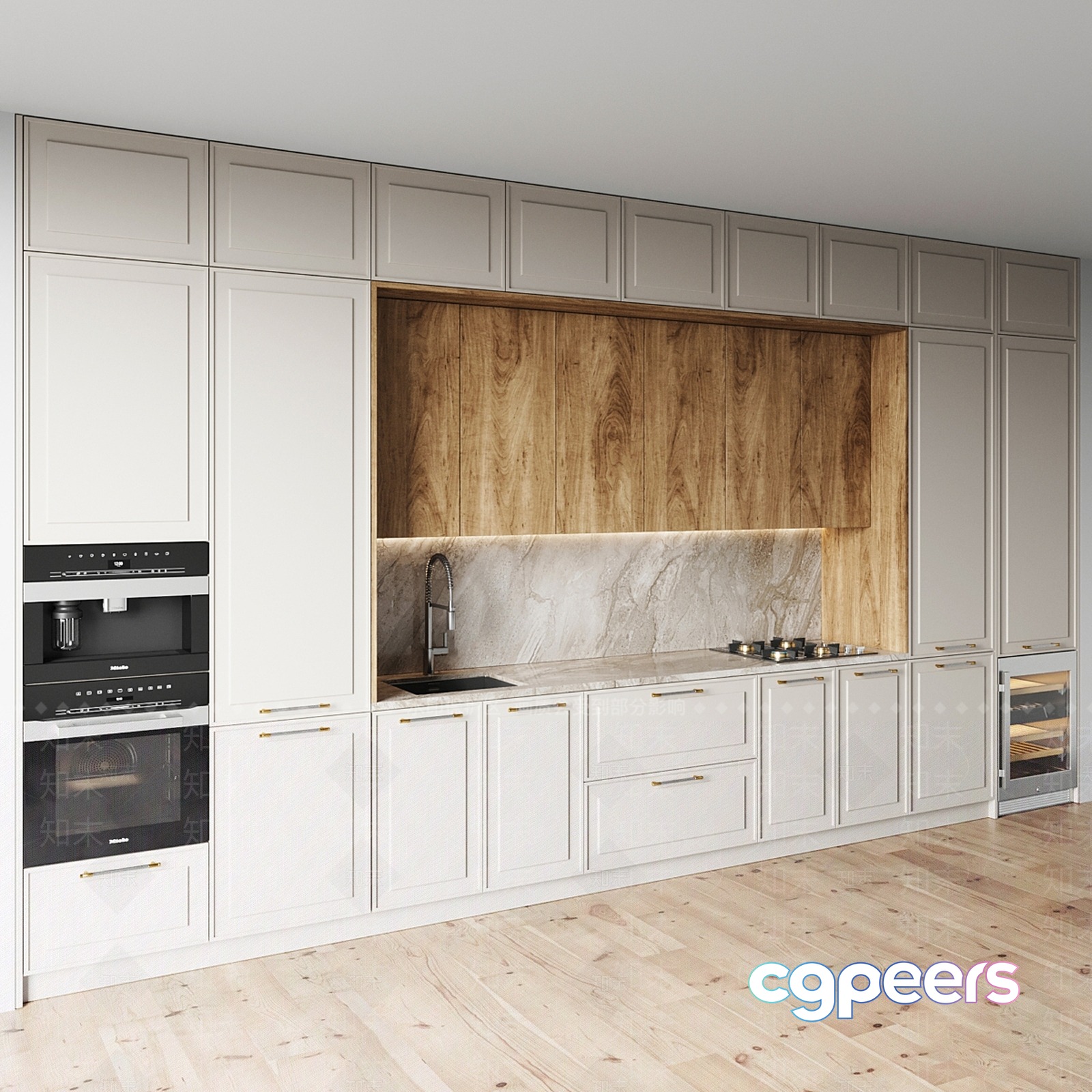 Modern Kitchen Cabinet 3D Model - 2579 - VRAY Render Modern Kitchen Cabinet 3D Model - 2579 - VRAY Render