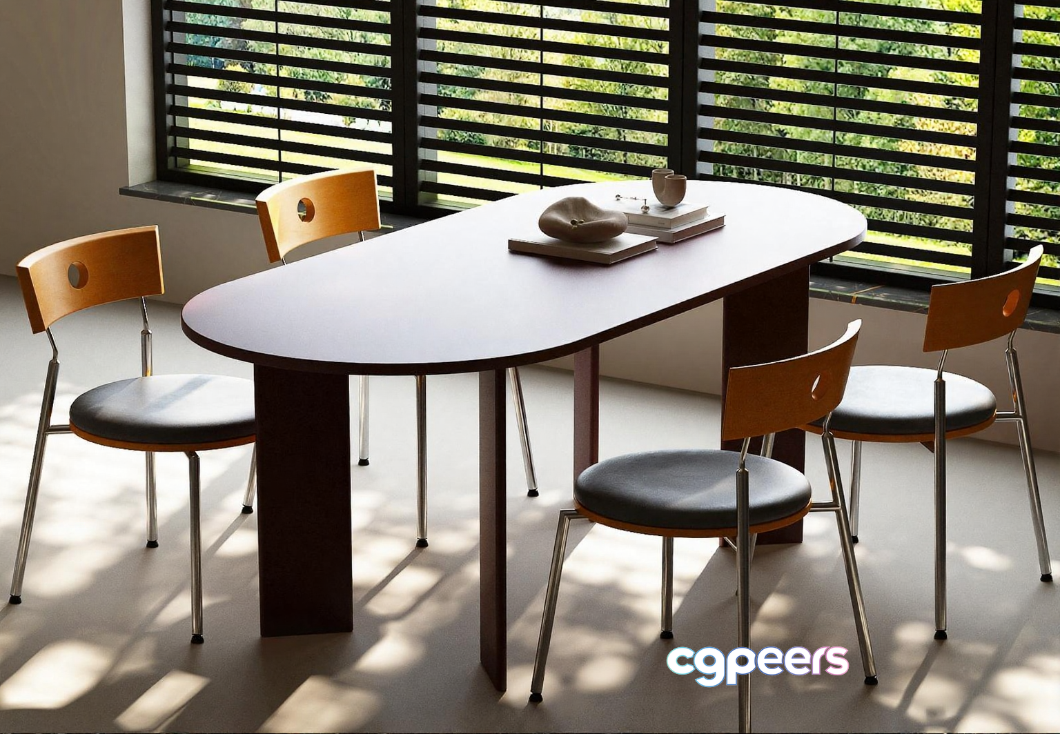 Modern Dining Table 3D Model - 10420 - VRAY Render