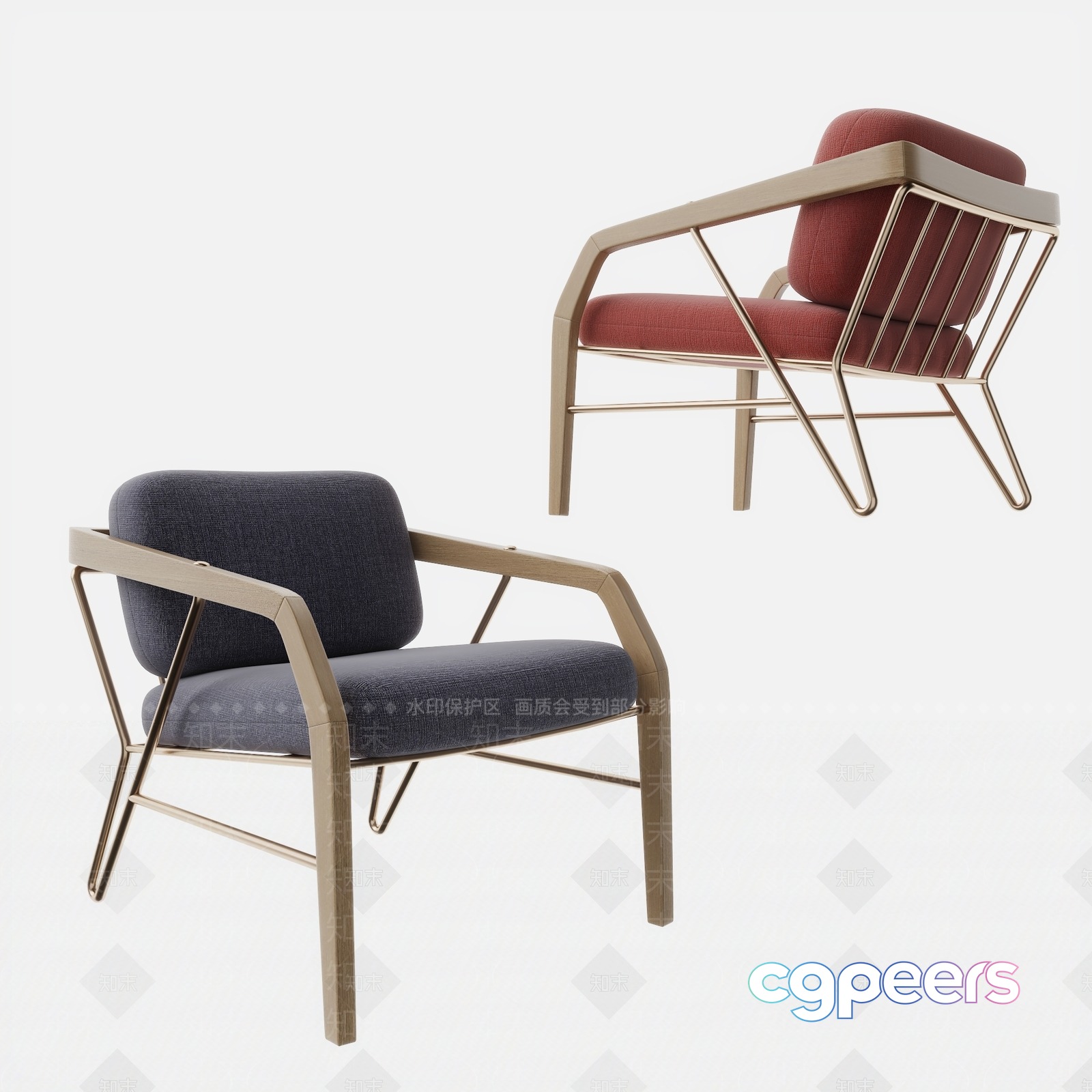 Modern Armchair 3D Model - 17136 - VRAY Render