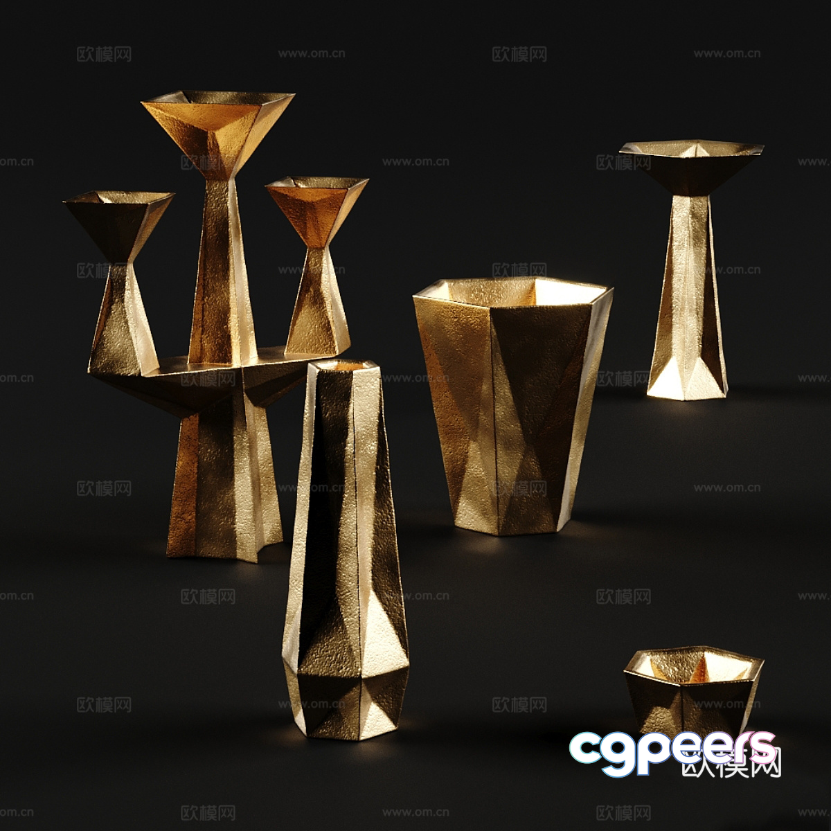 Gold Vase 3D Model - 13630 - VRAY Render Gold Vase 3D Model - 13630 - VRAY Render