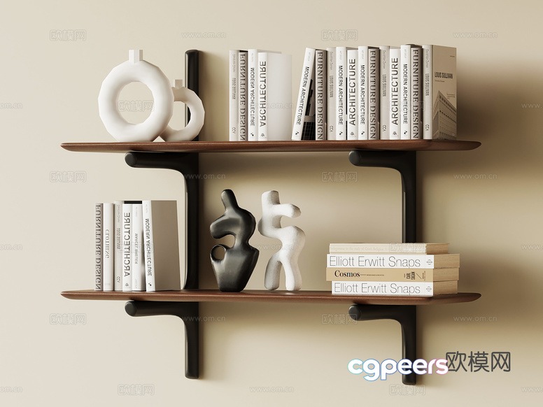 Modern Wooden Shelves 3D Model - 13267 - VRAY Render