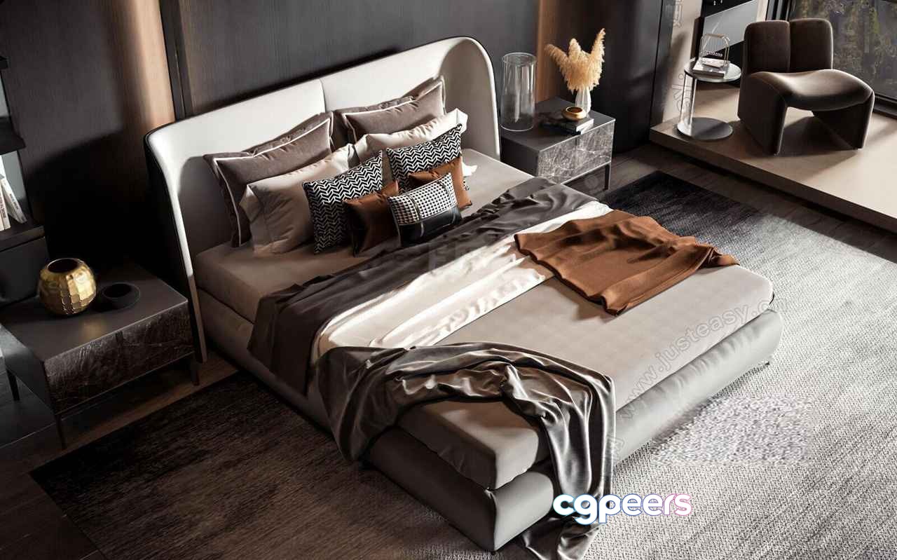 Cozy Modern Bedroom 3D Model - 5384 - VRAY Render Cozy Modern Bedroom 3D Model - 5384 - VRAY Render