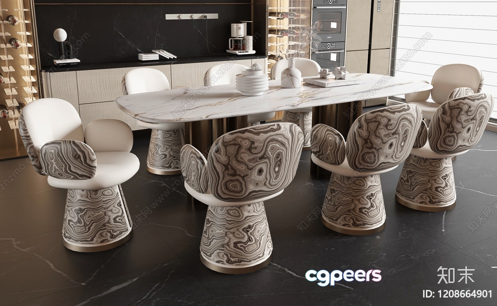 Modern Dining Room 3D Model - 22555 - VRAY Render