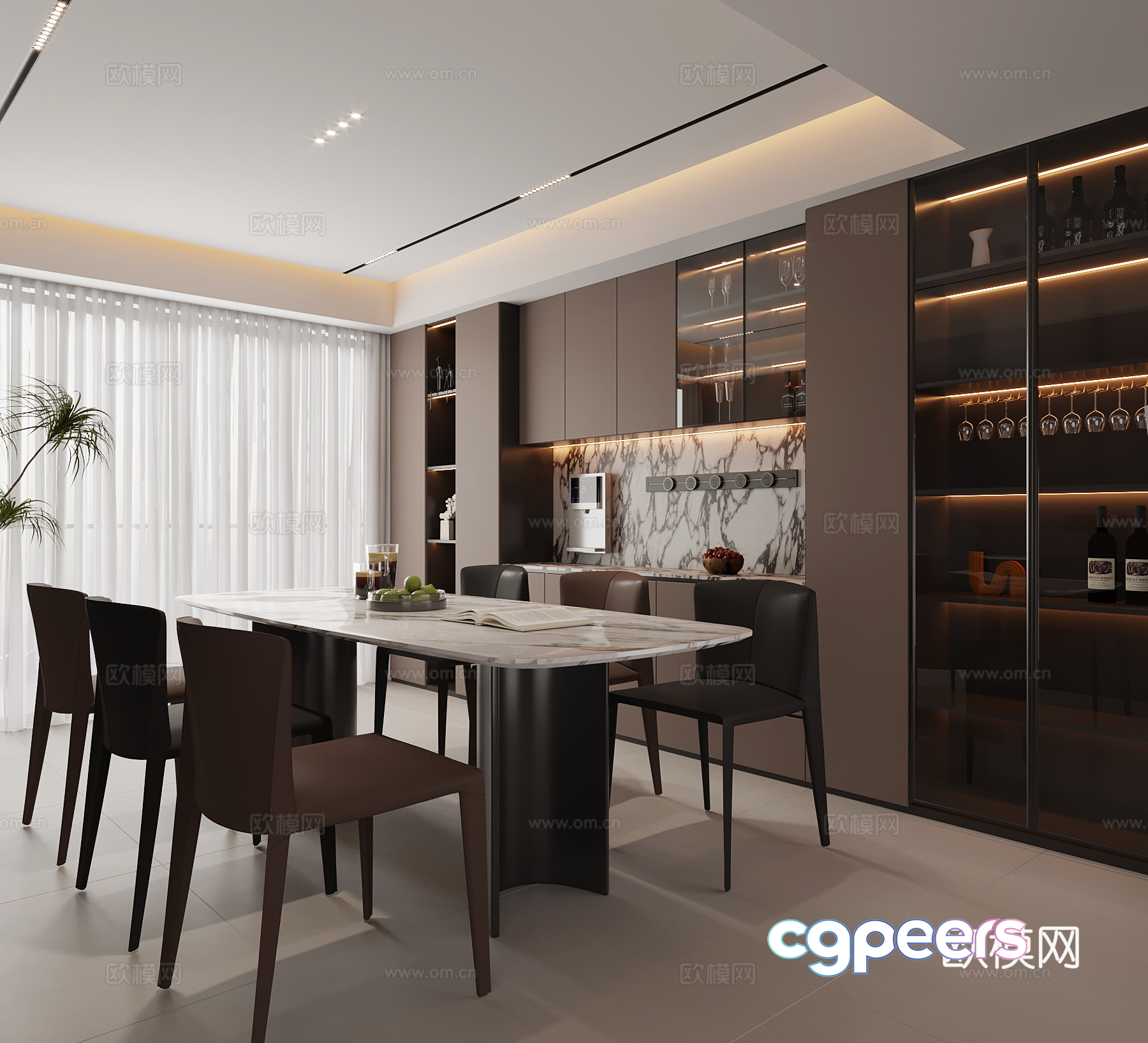 Modern Dining Room 3D Model - 12697 - VRAY Render Modern Dining Room 3D Model - 12697 - VRAY Render