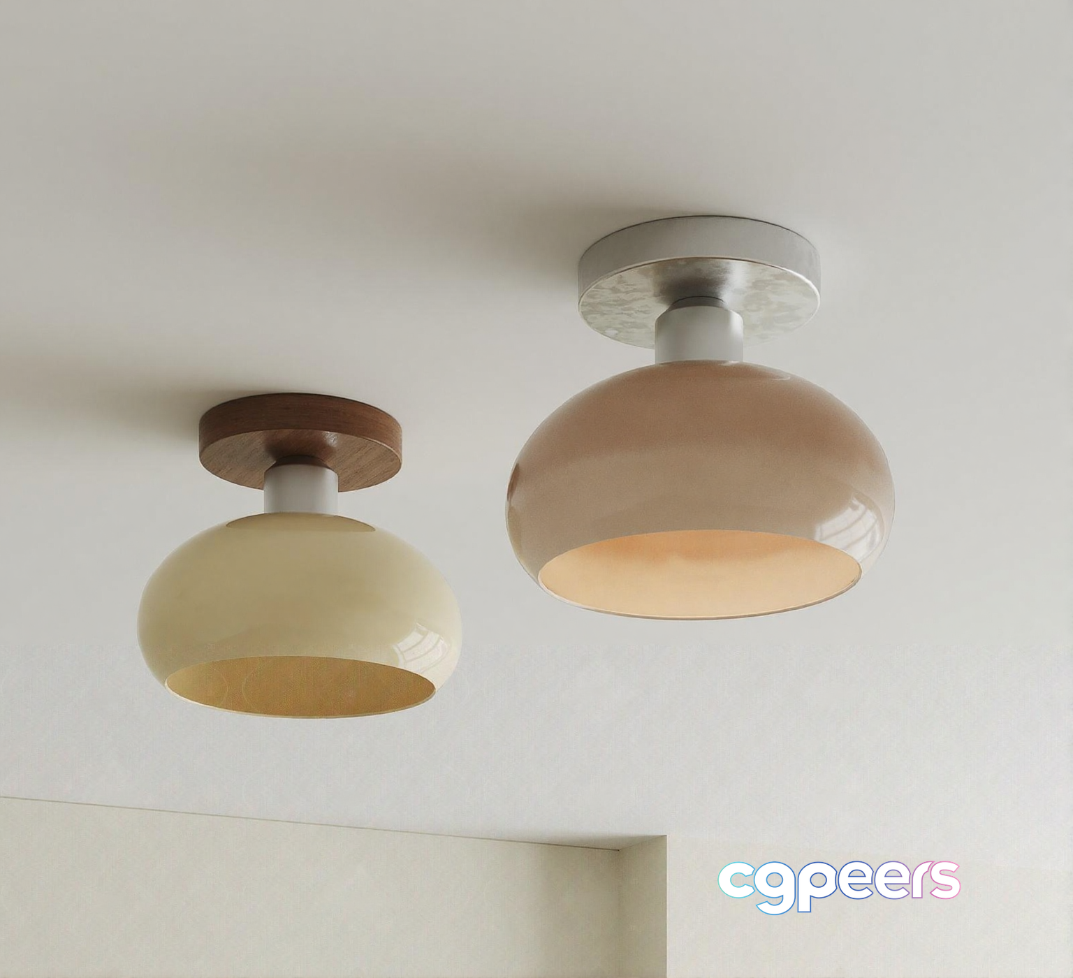 A Pair Of Ceiling Lights 3D Model - 12059 - CORONA Render