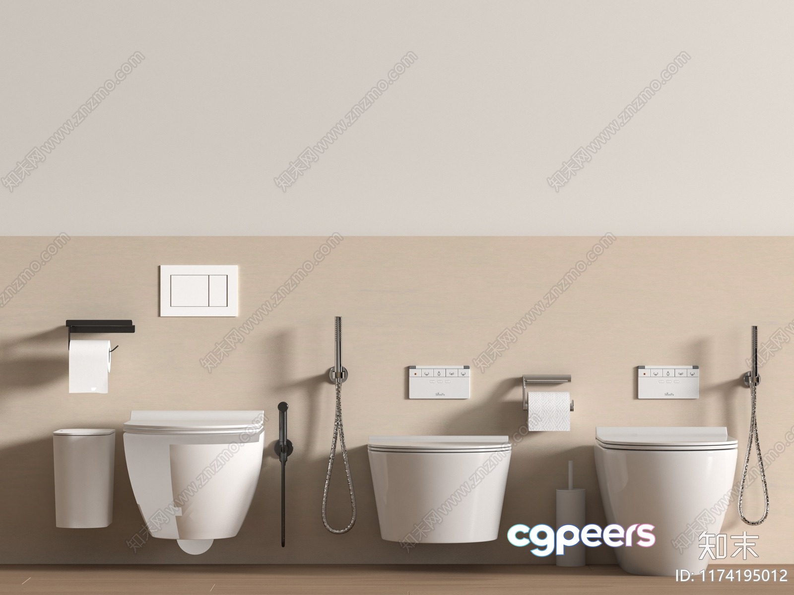 A Bathroom With Various Fixtures 3D Model - 7783 - VRAY Render