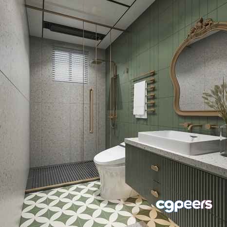 Modern Bathroom 3D Model - 7253 - VRAY Render Modern Bathroom 3D Model - 7253 - VRAY Render