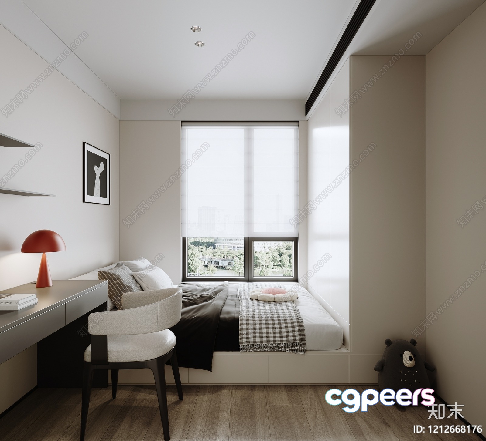 Modern Home Office 3D Model - 1453 - VRAY Render