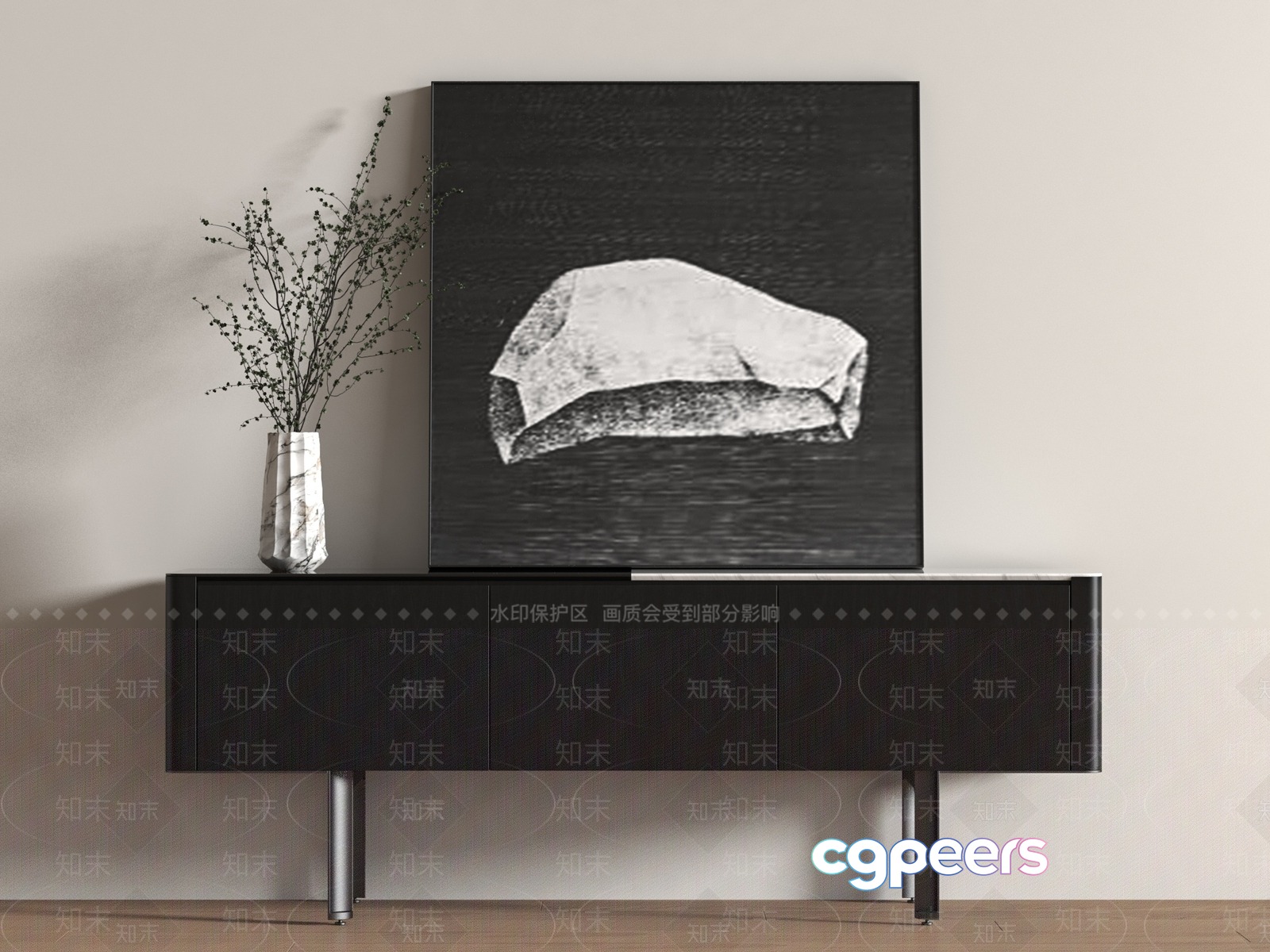 Modern Sideboard Furniture 3D Model - 126 - VRAY Render