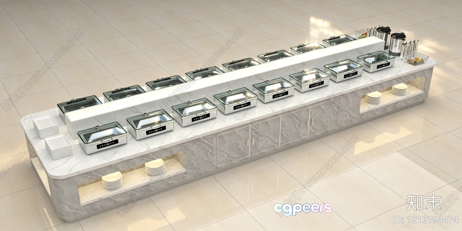 Modern Buffet Table 3D Model - 14322 - VRAY Render Modern Buffet Table 3D Model - 14322 - VRAY Render