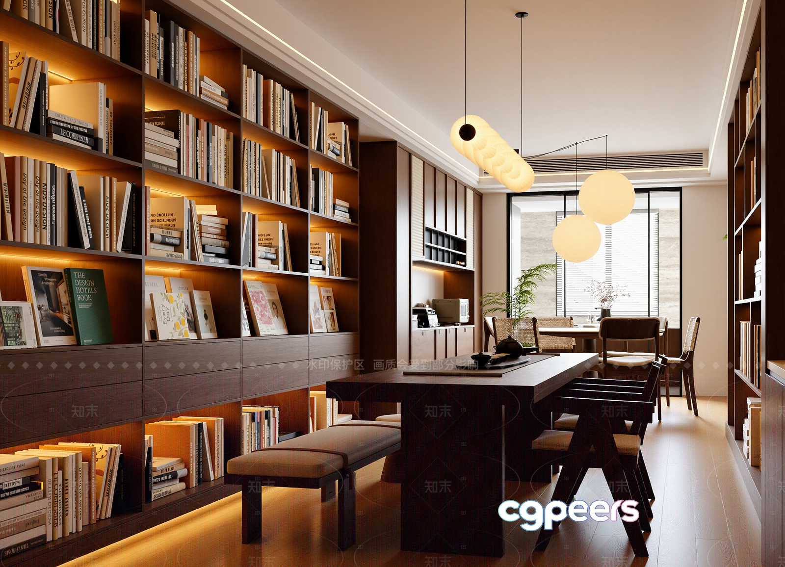 Modern Bookcase 3D Model - 12288 - VRAY Render