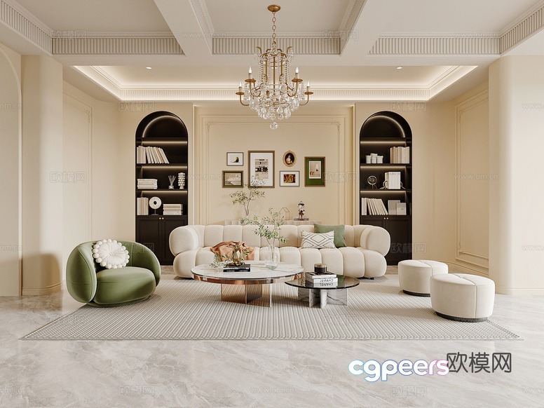 Modern Living Room 3D Model - 20311 - CORONA Render Modern Living Room 3D Model - 20311 - CORONA Render