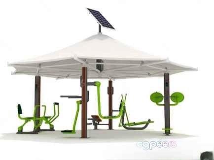 Outdoor Gym Equipment 3D Model - 8523 - VRAY Render