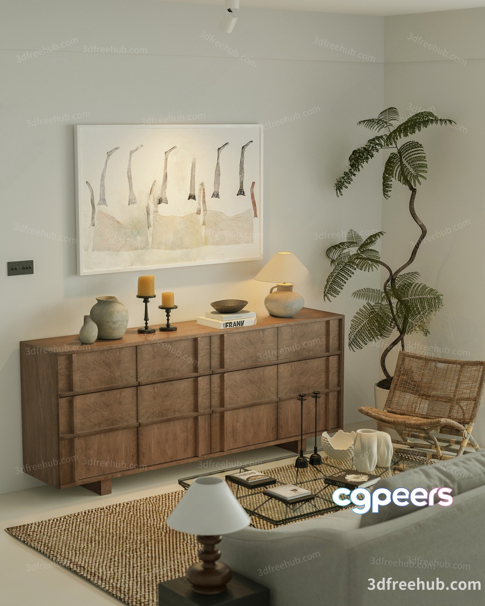 Modern Living Room 3D Model - 18538 - VRAY Render Modern Living Room 3D Model - 18538 - VRAY Render