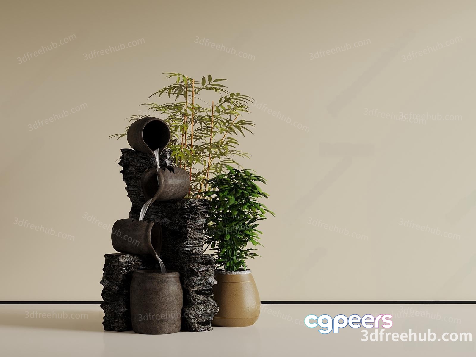 A Small Indoor Fountain 3D Model - 22694 - VRAY Render A Small Indoor Fountain 3D Model - 22694 - VRAY Render