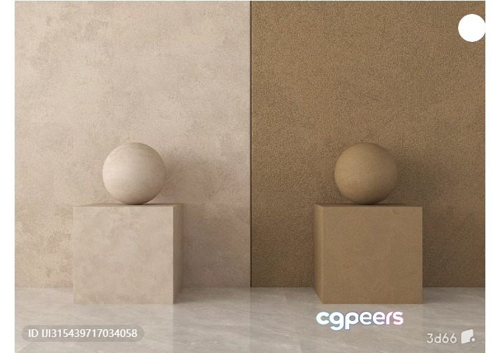 Two Beige Spheres On Cubes 3D Model - 559 - VRAY Render
