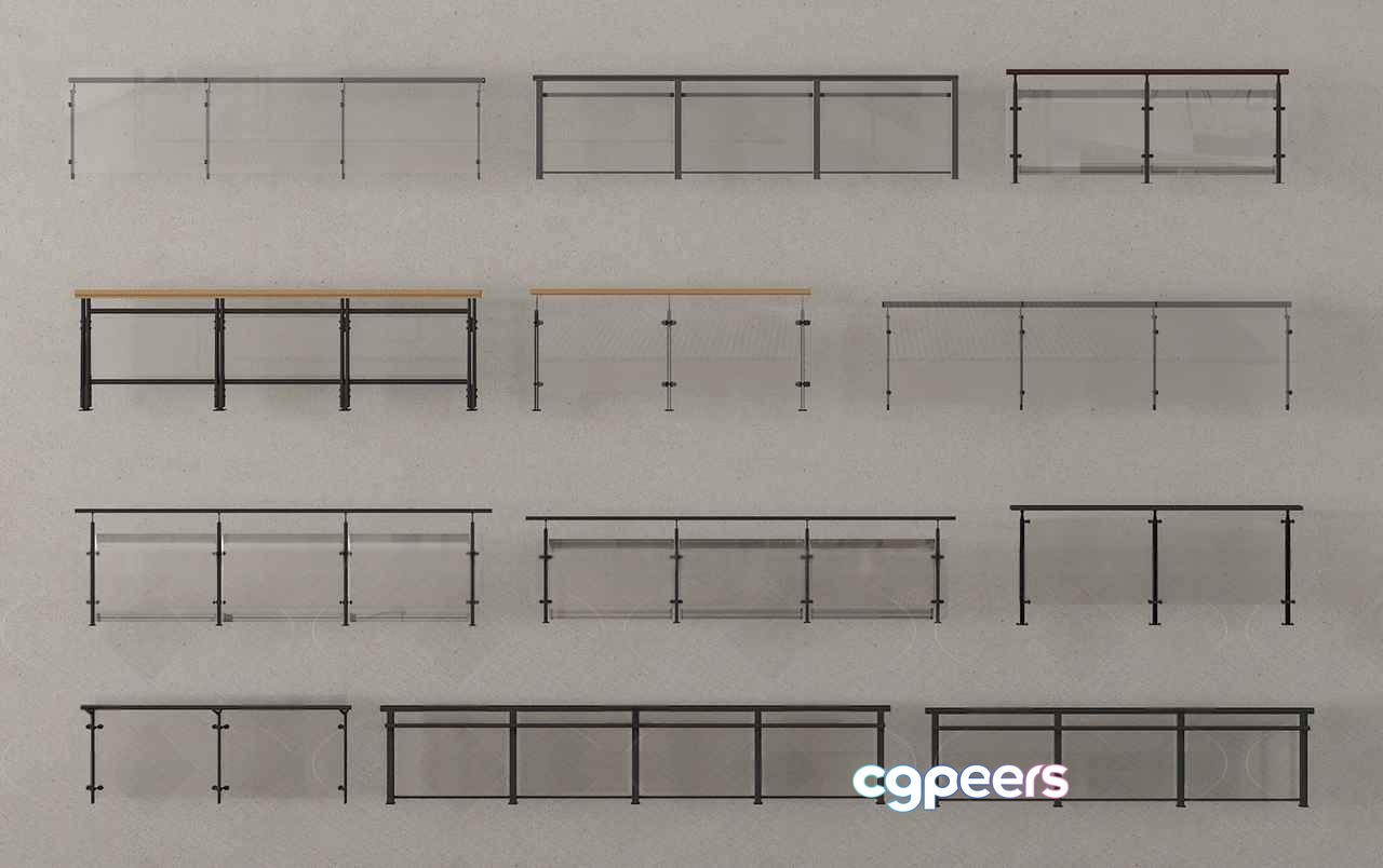 Metal Railings 3D Model - 20363 - VRAY Render Metal Railings 3D Model - 20363 - VRAY Render