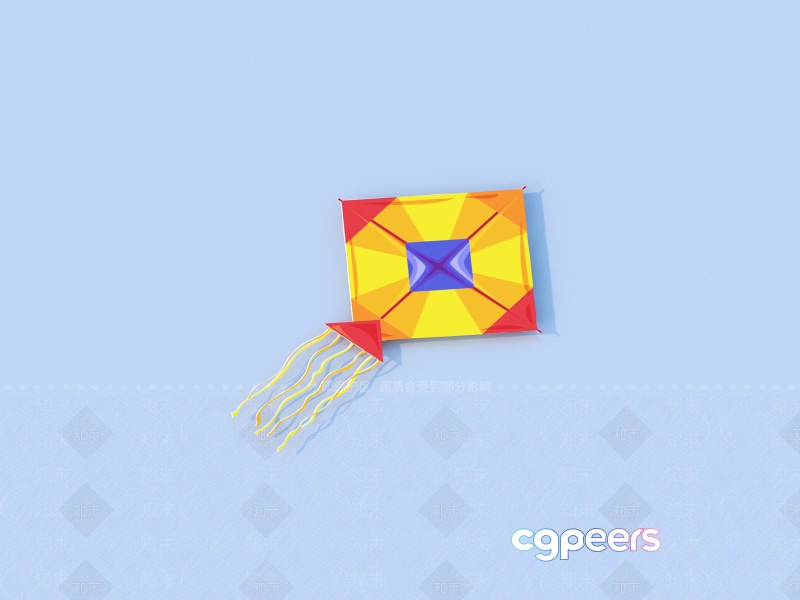 A Colorful Kite 3D Model - 22388 - VRAY Render