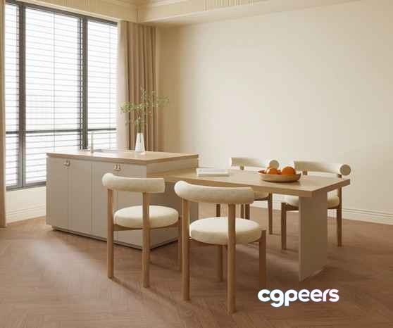 Modern Dining Room 3D Model - 20371 - VRAY Render