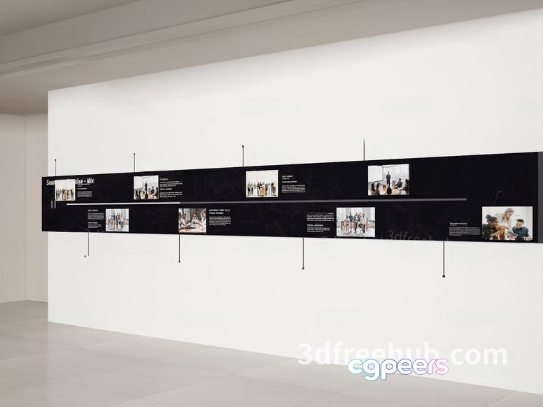 A Wall With A Timeline 3D Model - 22686 - VRAY Render