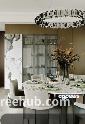 Modern Dining Room 3D Model - 22691 - VRAY Render