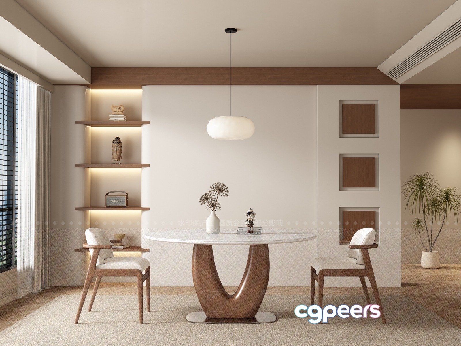 Modern Dining Room 3D Model - 9832 - VRAY Render Modern Dining Room 3D Model - 9832 - VRAY Render