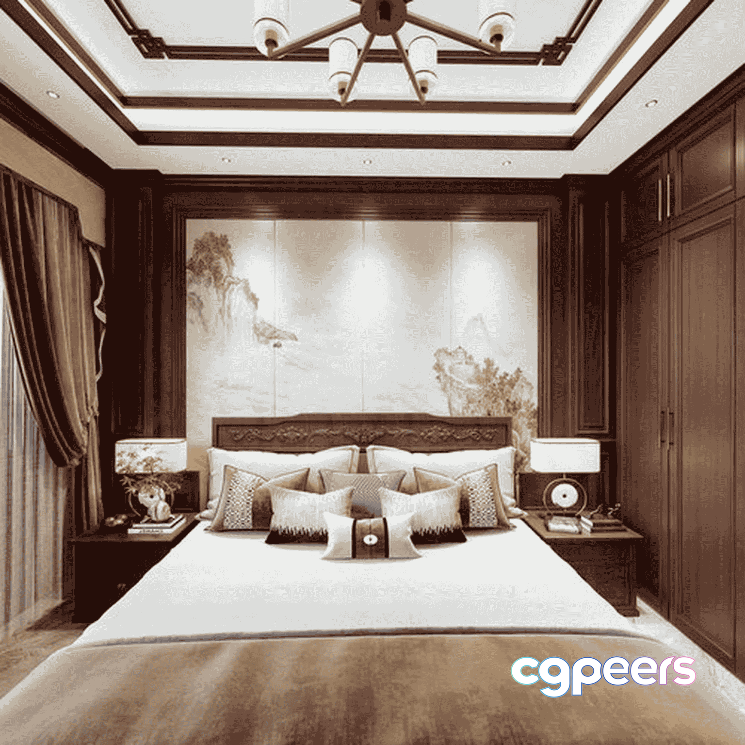 Cozy Master Bedroom 3D Model - 17920 - VRAY Render